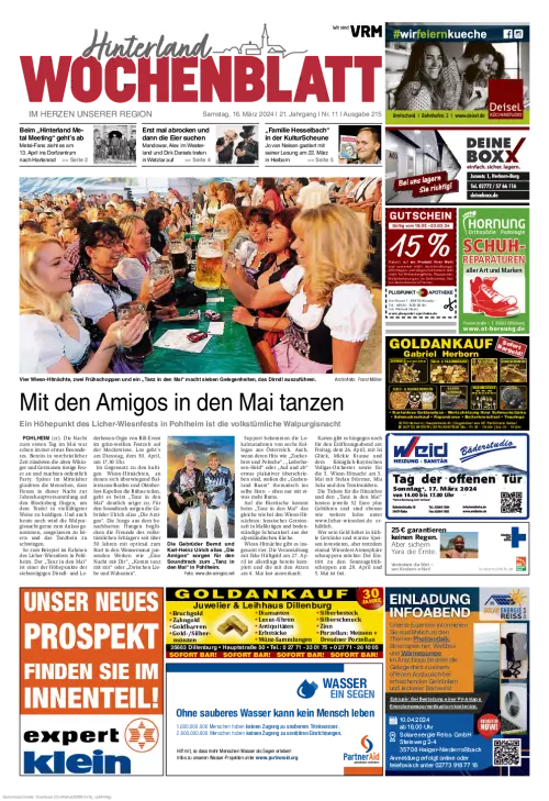 Hinterland-/Lahn-Dill Wochenblatt Cover