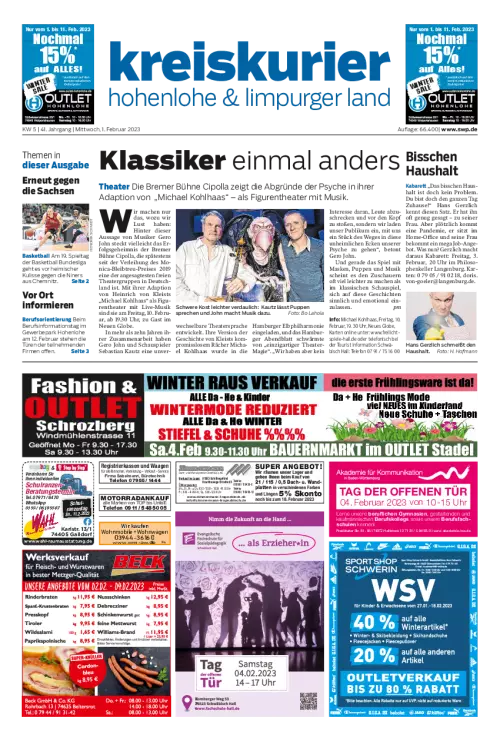 Wochenpost Hohenlohe-Franken + Kreiskurier Hohenlohe & Limpurger Land Cover