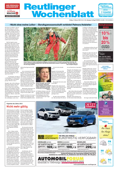 Reutlinger Wochenblatt Cover