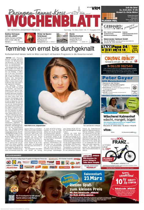 Rheingau-Taunus-Kreis Wochenblatt Cover