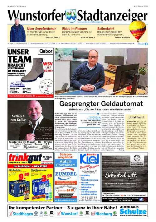 Wunstorfer Stadtanzeiger Cover